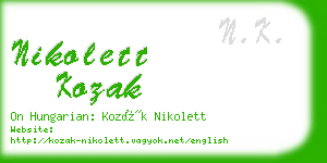 nikolett kozak business card